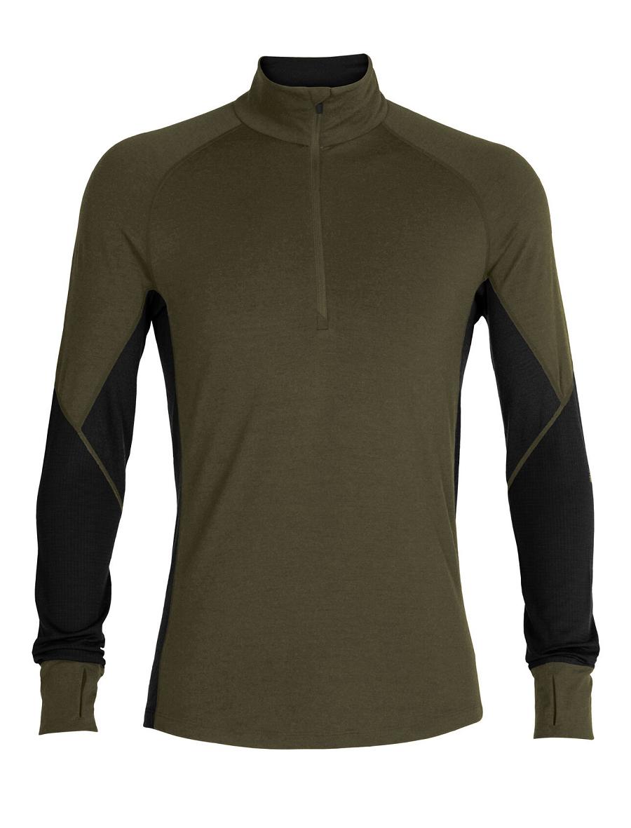 Base Layers Icebreaker BodyfitZone™ Merino 260 Zone Long Sleeve Half Zip Thermal Top Męskie Oliwkowe Czarne | PL 1600WNBY